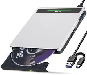 External CD Drive for Apple Mac, USB DVD Drive External DVD Player CD ROM Burner with SD TF 2 USB Ports, Portable Optical Disk Reader for Laptop PC Windows Desktop External CD Drive for Apple Mac, USB DVD Drive External DVD Player CD ROM Burner with SD TF 2 USB Ports, Portable Optical Disk Reader for Laptop PC Windows Desktop