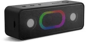 Bluetooth Speaker, Portable Wireless, IPX6 Waterproof, 16W HD Sound, 24H Playtime, TWS Pairing, LED Lights, Speakers for Home/Outdoors/Travel, Birthday Gifts, Stocking Stuffers, Black, Small