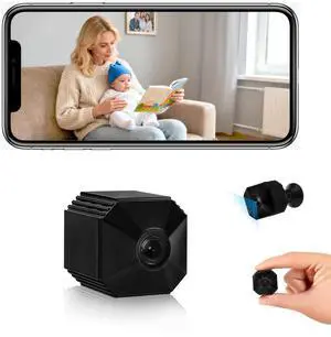2025 New Upgraded Spy Camera Hidden Camera, WiFi Mini Wireless Small Nanny Cam Real 1080P with Night Vision for Indoor Security, Tiny Secret Camaras Espias Ocultas for Baby/Pet with APP Remote Viewing