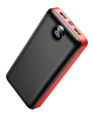 Portable Charger Power Bank 50000mAh 22.5W Fast Charging Battery Bank USB C External Battery Pack with 3 Output & 2 Input Digital Display for iPhone 16/15/14/13/12, Samsung, iPad etc (Red)