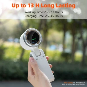 Handheld Portable Turbo Mini Fan with 3600mAh Rechargeable Battery, LED Display, 180 Foldable 3 in 1 Personal Fan with 5 Speeds for Travel, Outdoor, Home (White) Handheld Portable Turbo Mini Fan with 3600mAh Rechargeable Battery, LED Display, 180 Foldable 3 in 1 Personal Fan with 5 Speeds for Travel, Outdoor, Home (White)