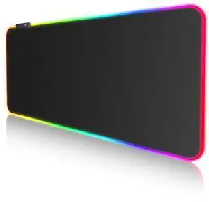 Gaming Mouse Pad, XXL Large (31.5 x 11.8 in) RGB Mouse Mat, 7 LED Colors 10 Lighting Modes, Waterproof Fabric Surface, and Non-Slip Rubber Base for PC Laptop Keyboard Gaming Mouse Pad, XXL Large (31.5 x 11.8 in) RGB Mouse Mat, 7 LED Colors 10 Lighting Modes, Waterproof Fabric Surface, and Non-Slip Rubber Base for PC Laptop Keyboard