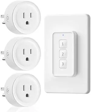 Mini Remote Control Outlet, Wireless Light Switch with Magnetic Base, On Off Remote Outlet Switch for Lights, Lamps, 100ft RF Range, 10A/1250W, Expandable, 1 Remote for 3 Plugs W14RC1306 Mini Remote Control Outlet, Wireless Light Switch with Magnetic Base, On Off Remote Outlet Switch for Lights, Lamps, 100ft RF Range, 10A/1250W, Expandable, 1 Remote for 3 Plugs W14RC1306