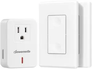 Wireless Remote Wall Switch and Outlet, Plug in Remote Control Outlet Light Switch for Christmas Decoration, No Wiring, Expandable, 100ft RF Range, ETL Listed (2 Switches and 1 Receiver) Wireless Remote Wall Switch and Outlet, Plug in Remote Control Outlet Light Switch for Christmas Decoration, No Wiring, Expandable, 100ft RF Range, ETL Listed (2 Switches and 1 Receiver)