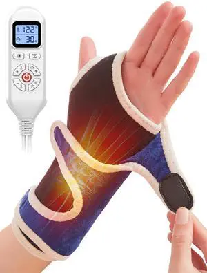 Heating Pad for Wrist Pain Relief, Heated Wrist Wrap for Carpal Tunnel, 10-90Min Timer Heating Pad for Wrist Pain Relief, Heated Wrist Wrap for Carpal Tunnel, 10-90Min Timer