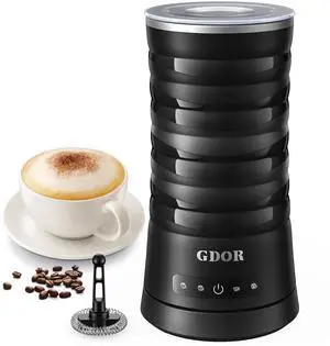 Milk Frother and Steamer, 4 in 1 Milk Steamer, 10oz Large Capacity, Cold Foam Maker, Hot Chocolate Maker, Frother for Coffee, Latte, Macchiato, Cappuccino, Black Milk Frother and Steamer, 4 in 1 Milk Steamer, 10oz Large Capacity, Cold Foam Maker, Hot Chocolate Maker, Frother for Coffee, Latte, Macchiato, Cappuccino, Black