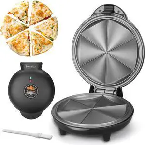 Electric Quesadilla Maker with Extra Stuffing Design, 9.5 Inch with Easy Slice 6 Wedge, Non Stick Surface, Non-Slip Feet, Grilled Cheese Maker Machine, Graphite Black Electric Quesadilla Maker with Extra Stuffing Design, 9.5 Inch with Easy Slice 6 Wedge, Non Stick Surface, Non-Slip Feet, Grilled Cheese Maker Machine, Graphite Black