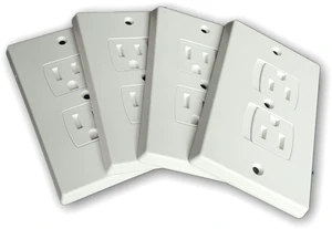 Self-Closing Electrical Wall Outlet Covers for Baby Proofing, Premium Plastic, Standard-Size Child Proof Outlet Cover, 4.6 x 3 Inches, Pack of 4, White Self-Closing Electrical Wall Outlet Covers for Baby Proofing, Premium Plastic, Standard-Size Child Proof Outlet Cover, 4.6 x 3 Inches, Pack of 4, White