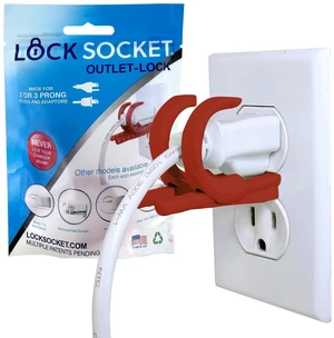 Adjustable Outlet and Charger Lock - Red | Anti-Theft, Child-Safe Plug Lock cover | Secures 2 or 3 Pronged Plug & Adaptors, Includes Security Screw & Key | Secures Most Cords | Made in USA Adjustable Outlet and Charger Lock - Red | Anti-Theft, Child-Safe Plug Lock cover | Secures 2 or 3 Pronged Plug & Adaptors, Includes Security Screw & Key | Secures Most Cords | Made in USA