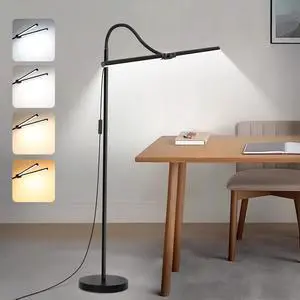 LED Floor Lamp, 18W/2000LM Bright Reading Floor Lamp for Office with Double Head, Adjustable Gooseneck Dimmable Modern Standing Light for Lash Extension Craft, Eye Caring Floor Lamps for Living Room LED Floor Lamp, 18W/2000LM Bright Reading Floor Lamp for Office with Double Head, Adjustable Gooseneck Dimmable Modern Standing Light for Lash Extension Craft, Eye Caring Floor Lamps for Living Room