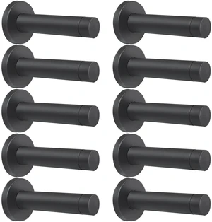 10Pcs Door Stop, 3.5 Inch Heavy Duty 304 Stainless Steel Door Stopper with Rubber Tips Bumper, Wall Mounted Door Holder Protection Sound Dampening, Matte Black 10Pcs Door Stop, 3.5 Inch Heavy Duty 304 Stainless Steel Door Stopper with Rubber Tips Bumper, Wall Mounted Door Holder Protection Sound Dampening, Matte Black