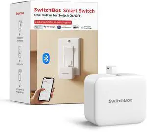 Smart Switch Button Pusher (Bluetooth) Fingerbot for Rocker Switch/One-Way Buttons, App Timer Control, No Wiring, Optional Hub Required for Voice/Remote, White Smart Switch Button Pusher (Bluetooth) Fingerbot for Rocker Switch/One-Way Buttons, App Timer Control, No Wiring, Optional Hub Required for Voice/Remote, White