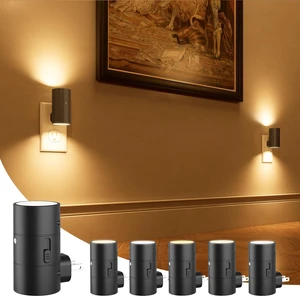 Night Lights Plug into Wall, Dimmable with 3 Color Modes & Auto On/Off Sensor, Ultra-Slim Nightlight for Hallway, Bathroom, Bedroom, Nursery, Kitchen (6 Pack, Black) Night Lights Plug into Wall, Dimmable with 3 Color Modes & Auto On/Off Sensor, Ultra-Slim Nightlight for Hallway, Bathroom, Bedroom, Nursery, Kitchen (6 Pack, Black)