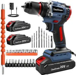 Cordless Drill Set,Electric Power Drill with 2 Battery,60N.m,21+1 Torque,2 Variable Speed,30pcs Acessories,Built-in LED,Kit for Home Cordless Drill Set,Electric Power Drill with 2 Battery,60N.m,21+1 Torque,2 Variable Speed,30pcs Acessories,Built-in LED,Kit for Home