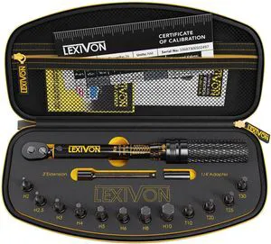 Bike Torque Wrench 1/4-Inch Dr. 15-Piece Kit | 72-Tooth Gear, Dual-Direction Click Type 2~26 Nm / 17.7~230.1 in-lb (LX-191) Bike Torque Wrench 1/4-Inch Dr. 15-Piece Kit | 72-Tooth Gear, Dual-Direction Click Type 2~26 Nm / 17.7~230.1 in-lb (LX-191)
