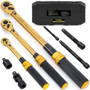 1/4 3/8 1/2-inch Drive Click Torque Wrench, 8Pcs Torque Wrench Set 10-230in.lb, 5-50ft.lb, 10-180ft.lb with Adapters, ±3% Accuracy, 72-Tooth Dual Scale Torque Wrenches for Bike, Moto, Car Repair 1/4 3/8 1/2-inch Drive Click Torque Wrench, 8Pcs Torque Wrench Set 10-230in.lb, 5-50ft.lb, 10-180ft.lb with Adapters, ±3% Accuracy, 72-Tooth Dual Scale Torque Wrenches for Bike, Moto, Car Repair