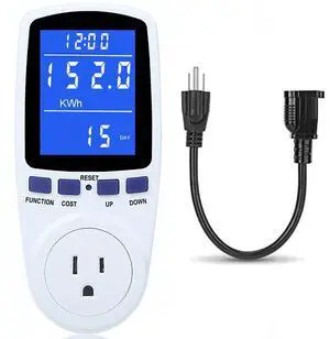 Upgraded Watt Meter Power Meter Plug Home Electricity Usage Monitor, Electrical Usage Monitor Consumption, Energy Voltage Amps Kill Meter with Backlight, Overload Protection, 7 Modes Display-With Cord Upgraded Watt Meter Power Meter Plug Home Electricity Usage Monitor, Electrical Usage Monitor Consumption, Energy Voltage Amps Kill Meter with Backlight, Overload Protection, 7 Modes Display-With Cord