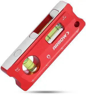 4-Inch Torpedo Level, Small Magnetic Leveler Tool | 0°/90° Bubbles, Top-View Window, Aluminium Alloy Frame, Dual SAE and Metric Scales 4-Inch Torpedo Level, Small Magnetic Leveler Tool | 0°/90° Bubbles, Top-View Window, Aluminium Alloy Frame, Dual SAE and Metric Scales