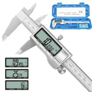 Digital Caliper, 6 inch Stainless Steel Caliper Measuring Tool with Inch/Metric/Fractions Conversion and Large LCD Display, Perfect for DIY, Household and Professional Use Digital Caliper, 6 inch Stainless Steel Caliper Measuring Tool with Inch/Metric/Fractions Conversion and Large LCD Display, Perfect for DIY, Household and Professional Use