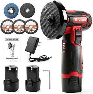 Cordless Angle Grinder Kit, 3-inch Mini Angle Grinder Tool | with 2Pcs 12V 1500mAh Batteries & Charger and 5Pcs Cutting Discs, Handheld Metal Grinders for Cutting Metal Wood Cordless Angle Grinder Kit, 3-inch Mini Angle Grinder Tool | with 2Pcs 12V 1500mAh Batteries & Charger and 5Pcs Cutting Discs, Handheld Metal Grinders for Cutting Metal Wood
