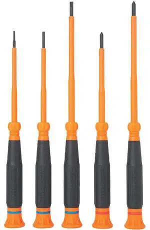 85615INS Mini Precision Screwdriver Set, 1000V Rated Insulated Screwdrivers with (2) Phillips and (3) Slotted Tips, 5-Piece 85615INS Mini Precision Screwdriver Set, 1000V Rated Insulated Screwdrivers with (2) Phillips and (3) Slotted Tips, 5-Piece