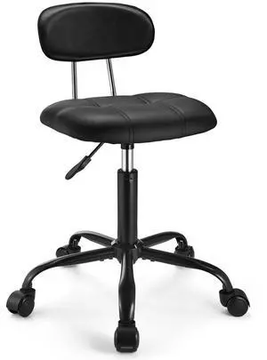 Square Rolling Stool with Backrest Height Adjustable Chair Swivel Drafting Chair Stool Chair with Wheels Stable Base Foot Black Square Rolling Stool with Backrest Height Adjustable Chair Swivel Drafting Chair Stool Chair with Wheels Stable Base Foot Black