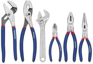 Large Pliers & Wrench Set 6-Piece (10" Water Pump, 10" Slip Joint, 8" Long Nose, 8" Linesman, 6" Diagonal, 8" Adjustable Wrench) for DIY & Home Use, W001329A Large Pliers & Wrench Set 6-Piece (10" Water Pump, 10" Slip Joint, 8" Long Nose, 8" Linesman, 6" Diagonal, 8" Adjustable Wrench) for DIY & Home Use, W001329A