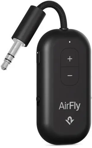 AirFly Pro 2 Bluetooth Adapter for Airplane, Pair 2 AirPods or Wireless Headphones 3.5mm AUX Bluetooth Transmitter and Receiver for Cars, Boats, Treadmills, TVs Airplane Travel Essentials, Black AirFly Pro 2 Bluetooth Adapter for Airplane, Pair 2 AirPods or Wireless Headphones 3.5mm AUX Bluetooth Transmitter and Receiver for Cars, Boats, Treadmills, TVs Airplane Travel Essentials, Black