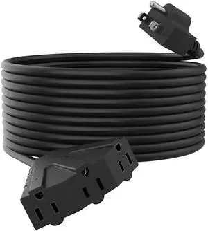 50FT Outdoor Extension Cord with Multiple Outlets, 14 Gauge, 3-Outlet, SJTW, 15A 14AWG 1875W SJTW, ETL Listed - Great for Garage, Garden and Home, Black 50FT Outdoor Extension Cord with Multiple Outlets, 14 Gauge, 3-Outlet, SJTW, 15A 14AWG 1875W SJTW, ETL Listed - Great for Garage, Garden and Home, Black