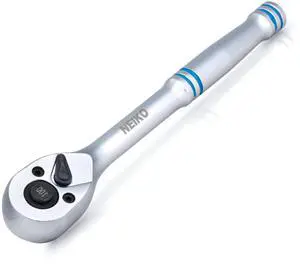 3/8 Inch Ratchet Wrench, 100-Tooth Reversible, 3.6 Degree Swing, Quick Release, 8" Long Handle, Silver Chrome Vanadium Steel 3/8 Inch Ratchet Wrench, 100-Tooth Reversible, 3.6 Degree Swing, Quick Release, 8" Long Handle, Silver Chrome Vanadium Steel