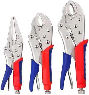 3-Piece Locking Pliers Set, Heavy-Duty Cr-V Steel 3-Piece Locking Pliers Set, Heavy-Duty Cr-V Steel