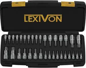 Master TORX Bit Socket Set, Premium S2 Alloy Steel | Complete 34-Piece, Solid Star & Tamper Proof T6 ~ T70 | Enhanced Storage Case (LX-149) Master TORX Bit Socket Set, Premium S2 Alloy Steel | Complete 34-Piece, Solid Star & Tamper Proof T6 ~ T70 | Enhanced Storage Case (LX-149)