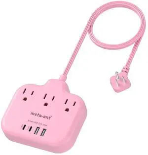 Pink Extension Cord with 3 AC Outlets & 4 USB Ports (2 USB-C), Pink Desk Accessories, 1625W Cute Extension Cord for Travel Curise Kawaii Desk Office Bedroom Accessories Pink Extension Cord with 3 AC Outlets & 4 USB Ports (2 USB-C), Pink Desk Accessories, 1625W Cute Extension Cord for Travel Curise Kawaii Desk Office Bedroom Accessories
