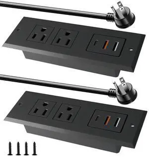 Recessed Power Strip - Set of 2,20W Fast Charging USB C Port and 18W USB-A Ports.Flush Mount Desk Outlet,Furniture Hidden Charging Station for End Table,Flat Plug,6.5 ft Extension Cord,Black Recessed Power Strip - Set of 2,20W Fast Charging USB C Port and 18W USB-A Ports.Flush Mount Desk Outlet,Furniture Hidden Charging Station for End Table,Flat Plug,6.5 ft Extension Cord,Black