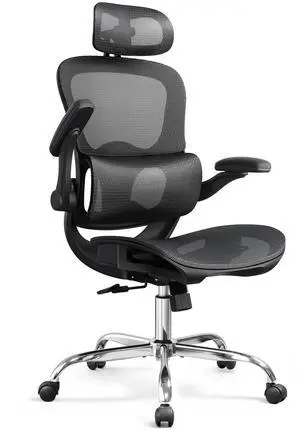 Ergonomic Mesh Home Office Desk Chair with Lumbar Support, High Back Reclining Computer Gaming Chair with Flip-up Armrests, 3D Headrest, Tilt Lock, Heavy Duty, SGS Class 4 Gas Lift, Black Ergonomic Mesh Home Office Desk Chair with Lumbar Support, High Back Reclining Computer Gaming Chair with Flip-up Armrests, 3D Headrest, Tilt Lock, Heavy Duty, SGS Class 4 Gas Lift, Black