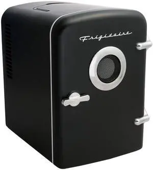 EFMIS151 Mini Portable Compact Personal Home Office Fridge Cooler BUILT IN SPEAKER, 4L Capacity, Chills Six 12 oz Cans, 100% Freon-Free & Eco Friendly