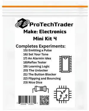 Make: Electronics Mini Kits (3rd Ed) - Electronic Component Packs - Follow Experiments in Charles Platt's 3rd Edition (PTTMini3rd-Comp4)
