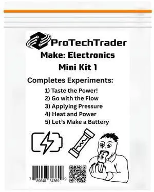 Make: Electronics Mini Kits (3rd Ed) - Electronic Component Packs - Follow Experiments in Charles Platt's 3rd Edition (PTTMini3rd-Comp1)