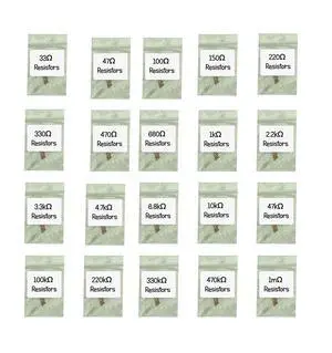 1/4w Carbon Film Resistor Kit - 33 Ohm to 1m (megaohm) - Assortment of 200 pcs 0.25w Resistors 33 47 100 150 220 330 470 680 1k 2.2k 3.3k 4.7k 6.8k 10k 47k 100k 220k 330k 470k 1m