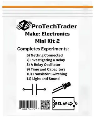Make: Electronics Mini Kits (3rd Ed) - Electronic Component Packs - Follow Experiments in Charles Platt's 3rd Edition (PTTMini3rd-Comp2)