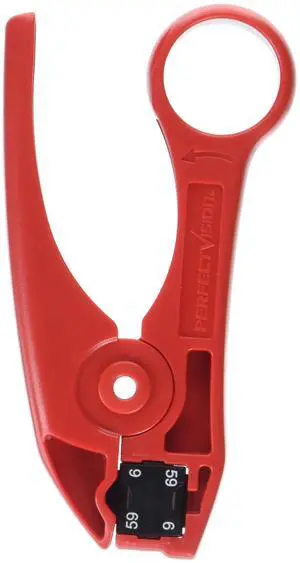 Perfect VisionRG6/59 Coaxial Stripper Cable Tool Perfect Vision PVD596250 with Dual Blade - Red