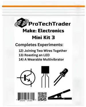 Make: Electronics Mini Kits (3rd Ed) - Electronic Component Packs - Follow Experiments in Charles Platt's 3rd Edition (PTTMini3rd-Comp3)
