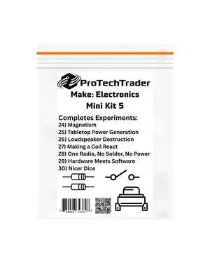 ProTechTrader Make: Electronics Mini Kit 5 (3rd Ed) - Electronic Component Packs that follow the experiments in Charles Platt's 3rd Edition STEM Book