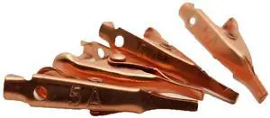 Smooth Toothless Alligator Clips Solid Copper - 4 Pack - 1.1in Small or Micro for Precision Electronics Wiring Connections Test Prototyping Soldering Heat Sinks DIY 5 amps (5a) rated Crimp or Solder