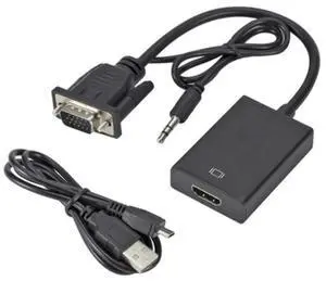 VGA to HDMI Converter Adapter with Audio Cable, 1080P HD, Compatible with HDTV PC Laptop