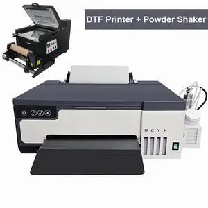 SIHAO DTF Printer A4 XP600 with Roll Feeder, DTF Transfer Printing Machine with White Ink Circulation System for DIY Clothing(Printer + Powder Shaker)