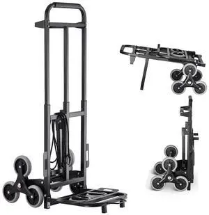 SIHAO Stair Climbing Hand Truck 460lb, Heavy Duty Dolly Cart for Stairs, Folding Stair Climbing Trolley with 8 Wheels & 2 Elastic Ropes