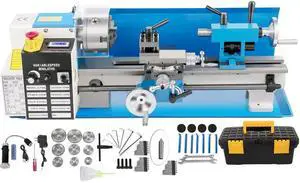 SIHAO High-Efficiency 7"x14" Mini Metal Lathe with 550W Variable Speed 2250 RPM, Benchtop Design Featuring 3-Jaw Chuck for Precision Metalworking