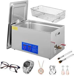 SIHAO 6/15/22/30L Digital Ultrasonic Cleaner Stainless Steel Professional Jewelry Cleaning Machine w/ Heater & Timer for Jewelry Watch Glasses Eyeglass Small Parts Cleaning