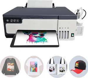 SIHAO A4 DTF Printer Transfer Printing Machine T-Shirt Direct to Film DTF Transfer Printer Machine with White Ink Mixing System&Roll Feeder